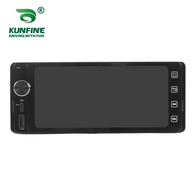 1Din car stereo MP5 player with GPS navigation and USB Type C connectivity