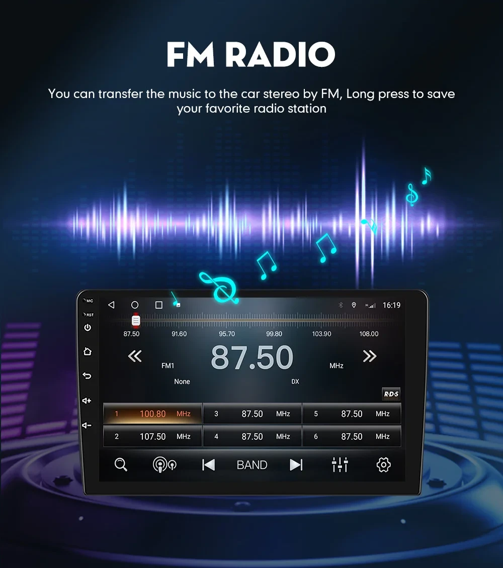 2Din Android car stereo with GPS navigation features