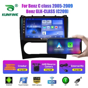 2Din car stereo audio head unit with GPS navigation for Benz C class 2005 2009 3