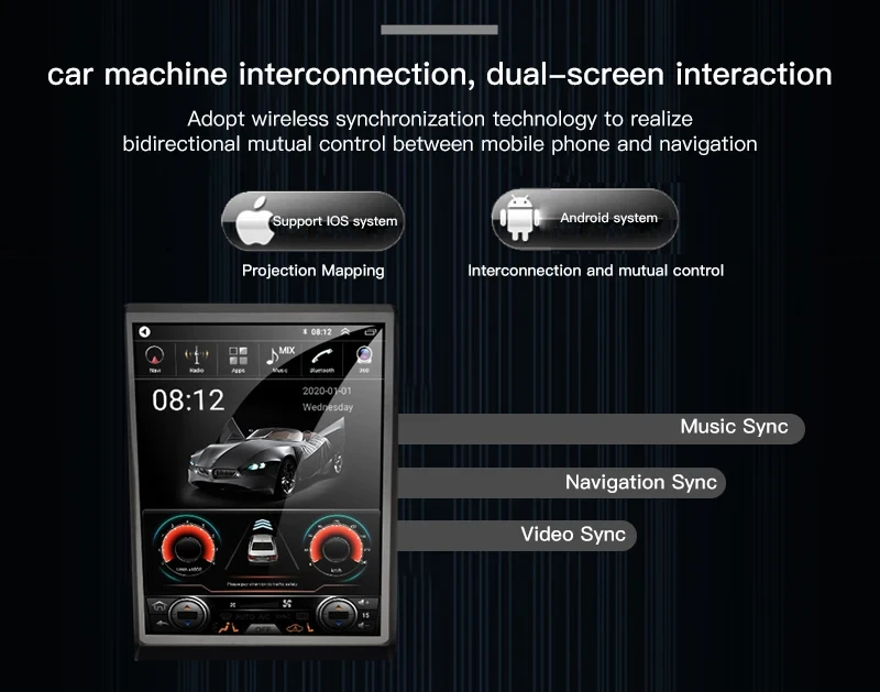 2Din stereo carplay system for Audi A4L 2009 2012