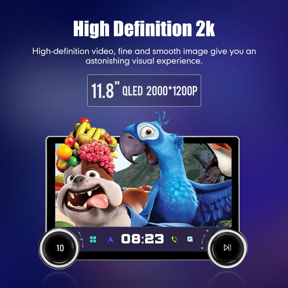 2K multimedia video player with Android Auto for Honda Alphard