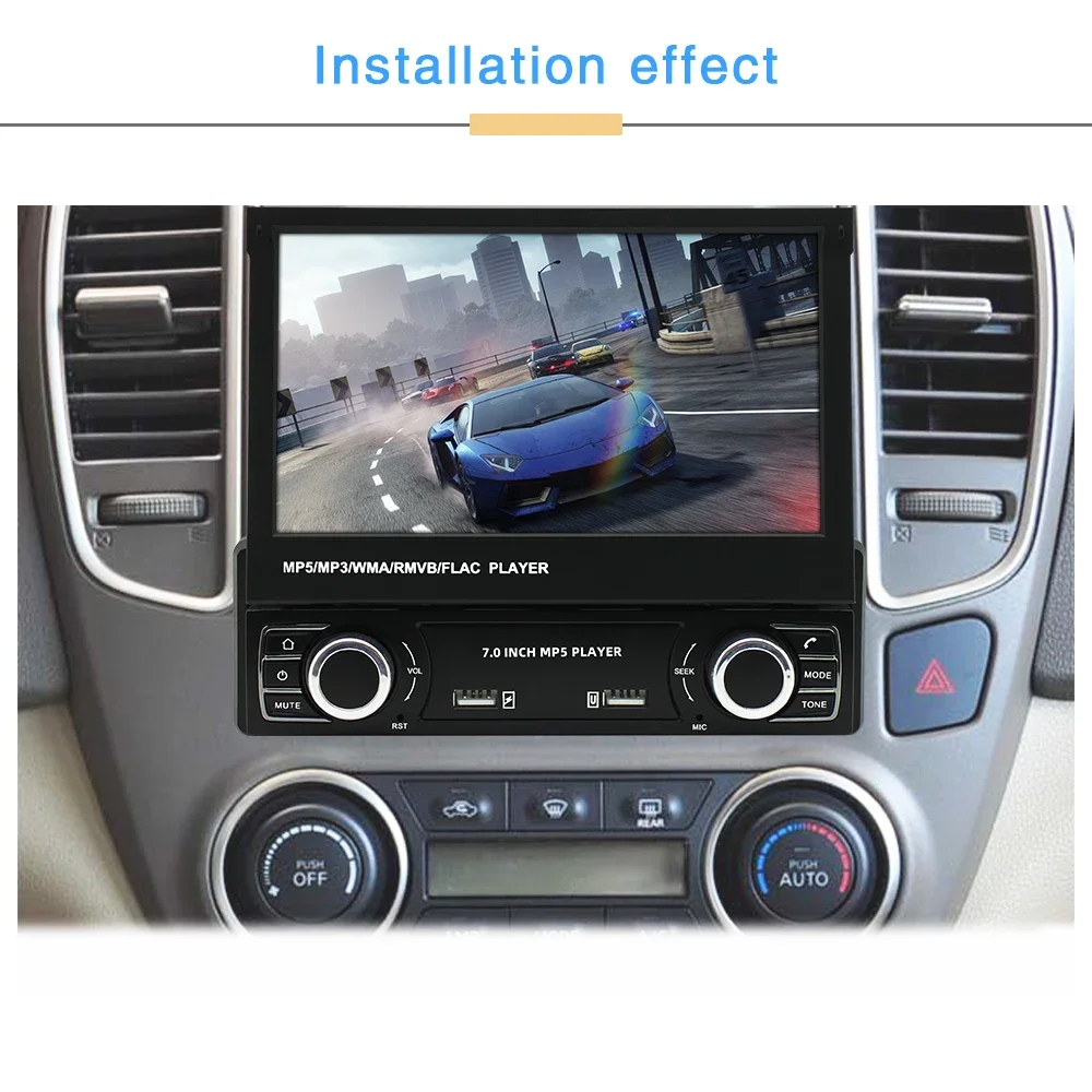 Android 1Din car radio with GPS navigation and Bluetooth
