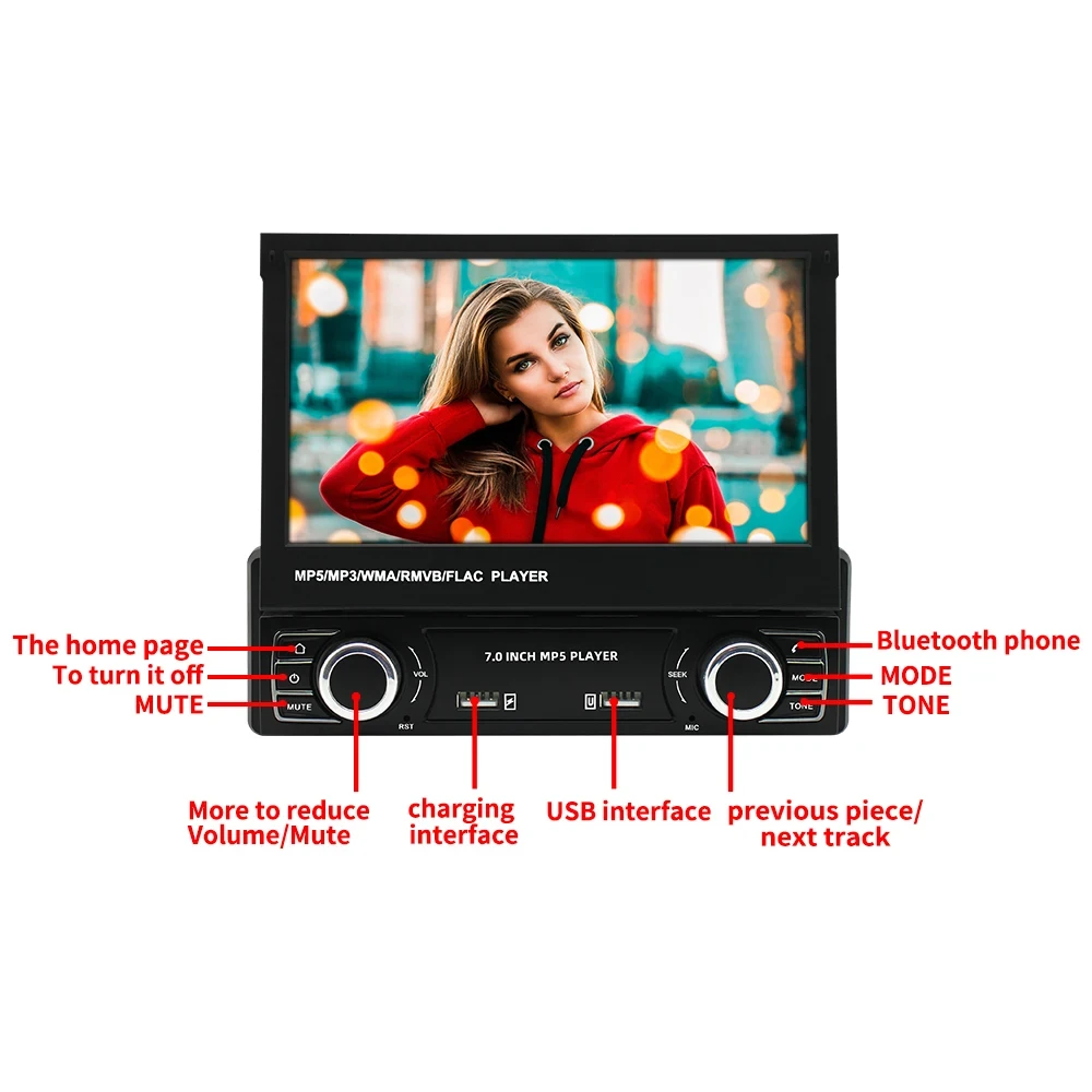Android 7 IPS GPS navigation car radio with Bluetooth for universal stereo