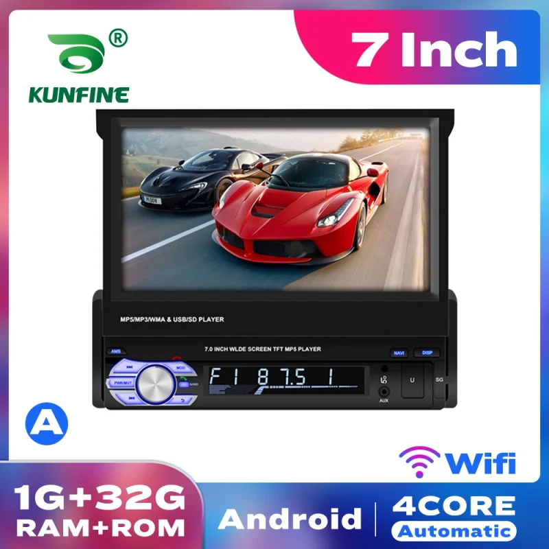 Android 7 IPS GPS navigation car radio with retractable Bluetooth for stereo