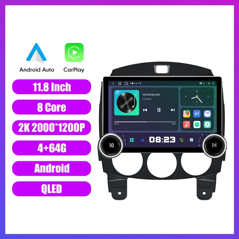 Car radio with Android Auto and CarPlay features
