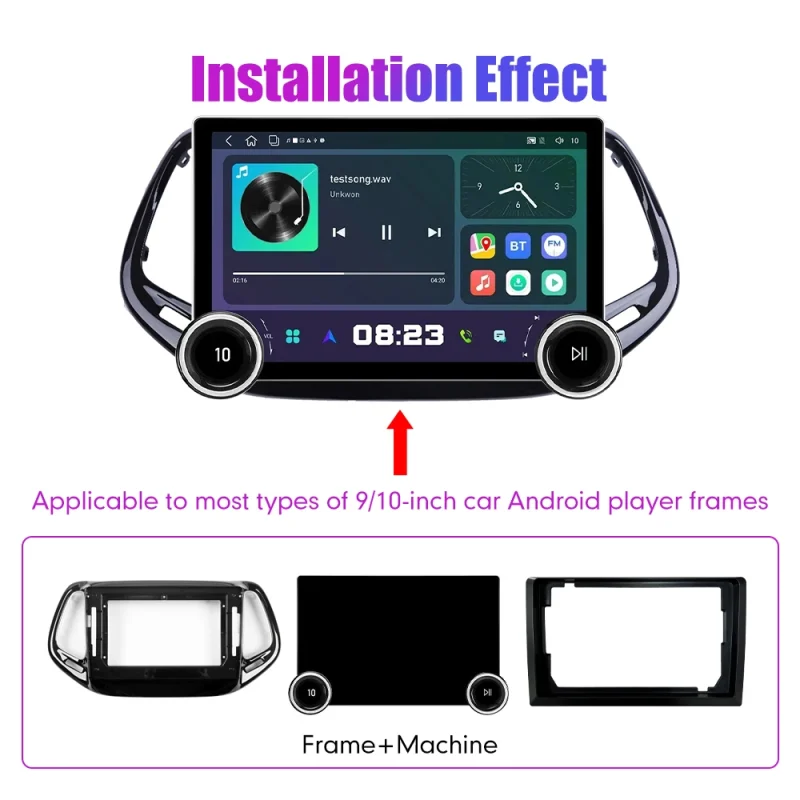 Double knobs 2 din car radio with 2K resolution for Honda Compass