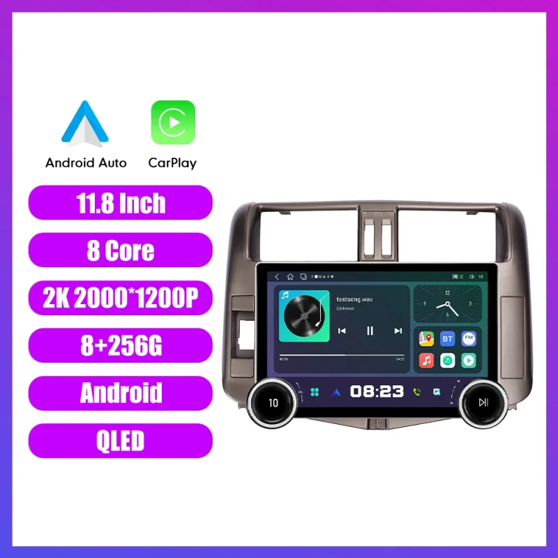 Double knobs 2 din car radio with Android Auto 1