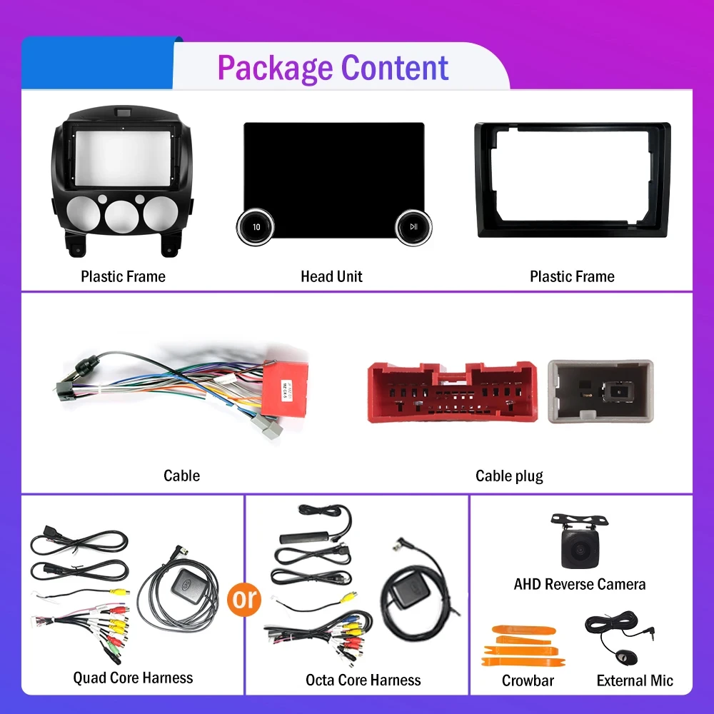 High resolution 2 din car radio for Honda
