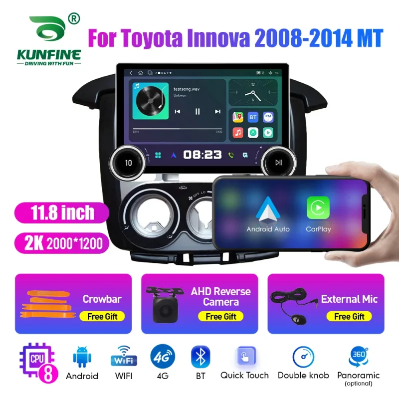 Immersive audio visual experience with 2K display car radio for Honda Innova