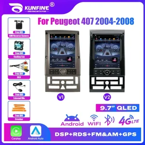 Tesla style 2 din car stereo designed for Peugeot 407