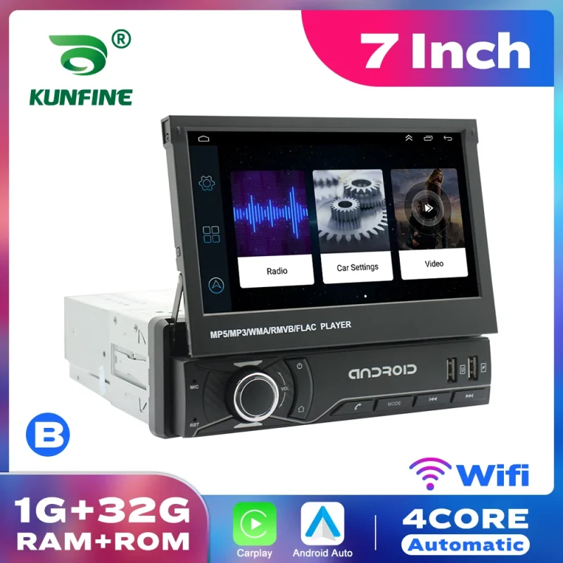 Universal car stereo multimedia video player with 7 inch Bluetooth display