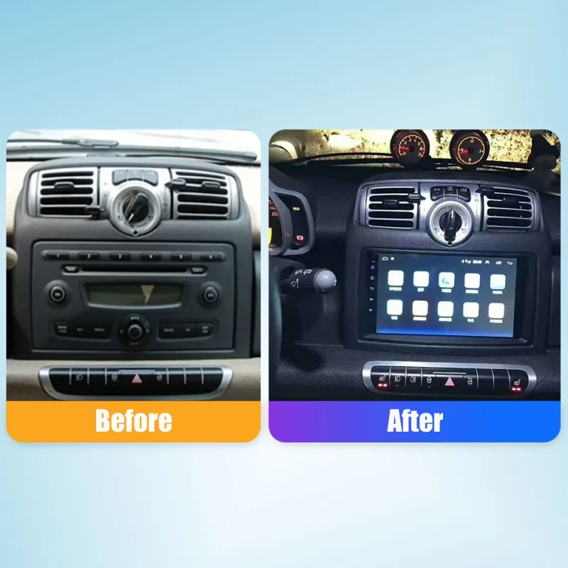 android car radio for benz smart with carplay and bluetooth