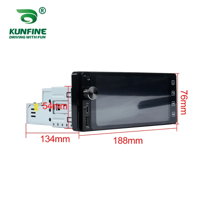 universal car radio for Android with USB Type C port and GPS navigation